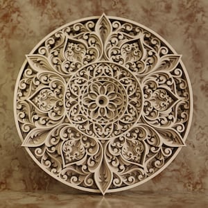 Multilayer mandala SVG template - 3D Layered Vector cutting file for Laser cut, Cricut, Glowforge, CNC router - dxf, ai, eps, dwg, cdr