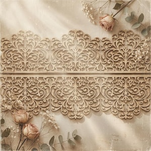 Laser cut ornamental border panel template - wall decor, stencil design - svg dxf png ai eps -  CNC Plasma Cutting files - digital download