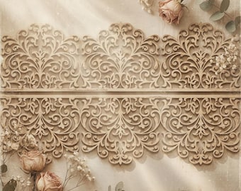 Laser cut ornamental border panel template - wall decor, stencil design - svg dxf png ai eps -  CNC Plasma Cutting files - digital download