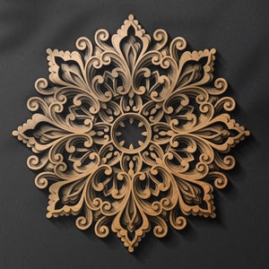 Laser cut Multilayer mandala flower SVG template - 3D Layered Vector cutting file for Cricut, Glowforge, CNC router, dxf, ai, eps, dwg, cdr