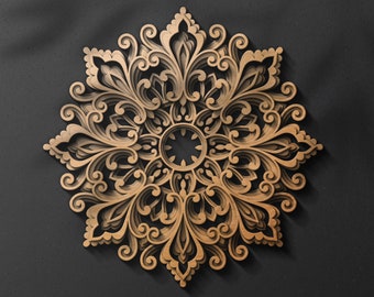 Laser cut Multilayer mandala flower SVG template - 3D Layered Vector cutting file for Cricut, Glowforge, CNC router, dxf, ai, eps, dwg, cdr