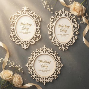 Ornate frame SVG, Laser cut invitation, Victorian mirror frame, Cricut cut file, Silhouette DXF Cutting File,  Instant Download