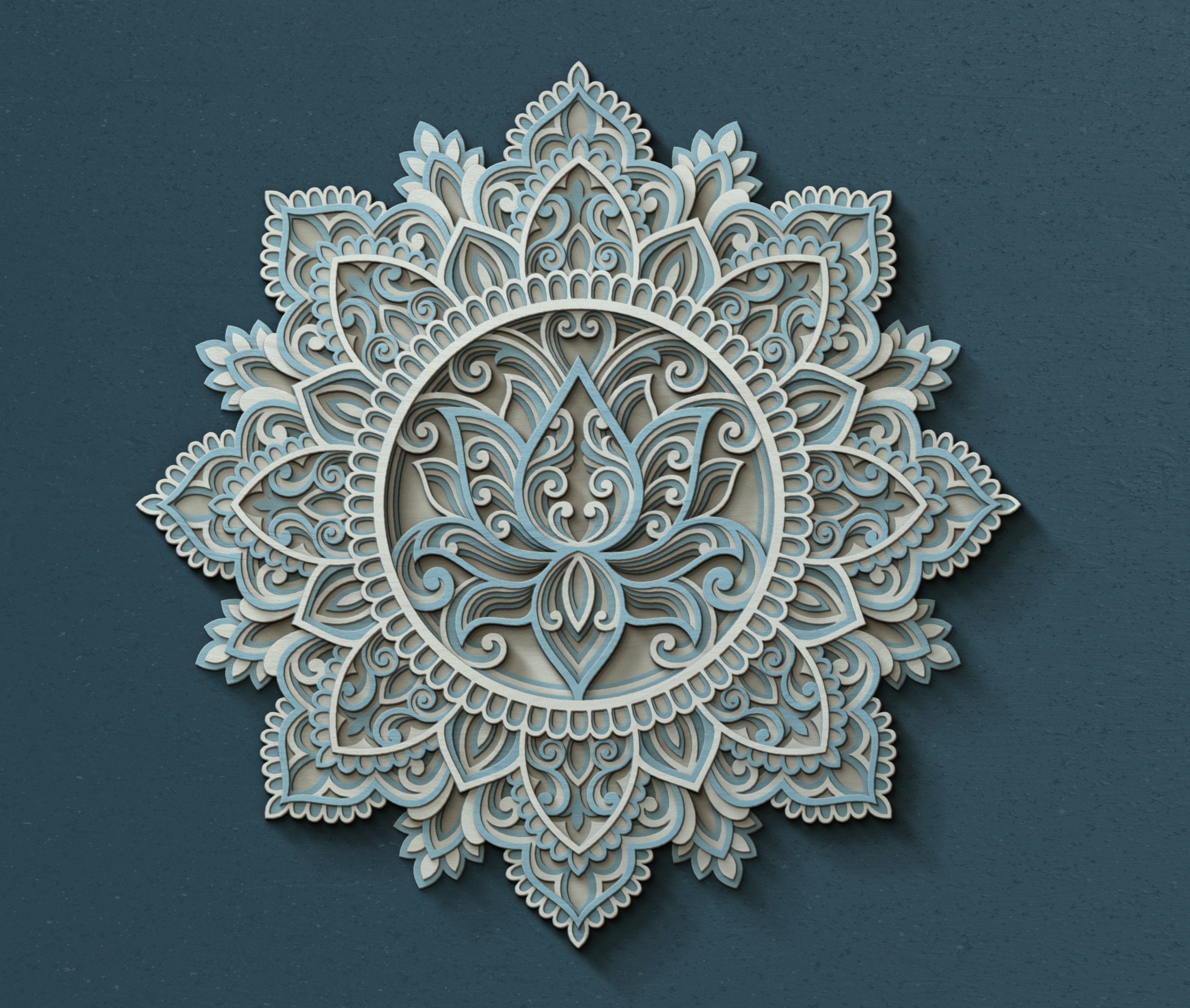 Laser Cut Lotus Mandala Multilayer SVG Template Lotus Flower - Etsy