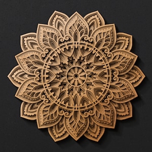 Multilayer mandala SVG template - 3D Layered Vector cutting file for Laser cut, Cricut, Glowforge, CNC router - dxf, ai, eps, dwg, cdr