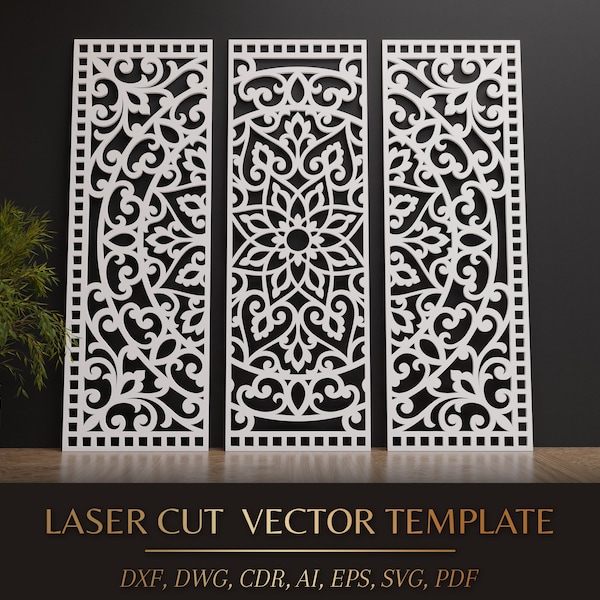 Laser Cut Mandala Panel Template: CNC Wall Decor (Digital Download)