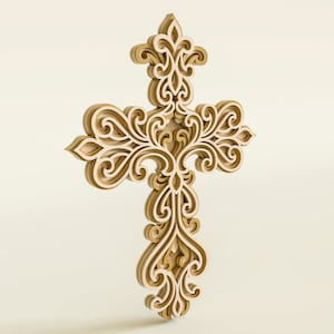 Laser Cut Cross SVG Template: Multilayer Christian Design (Digital Download)