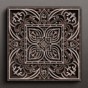 Multilayer mandala SVG template - 3D Layered Vector cutting file for Laser cut, Cricut, Glowforge, CNC router - dxf, ai, eps, dwg, cdr