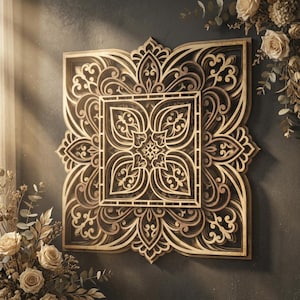 Multilayer mandala SVG template - 3D Layered Vector cutting file for Laser cut, Cricut, Glowforge, CNC router - dxf, ai, eps, dwg, cdr