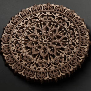 Multilayer mandala SVG template - 3D Layered Vector cutting file for Laser cut, Cricut, Glowforge, CNC router - dxf, ai, eps, dwg, cdr