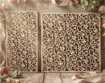 Laser cut ornamental panel template - wall decor, stencil design - svg dxf png ai eps -  CNC Plasma Cutting files - digital download
