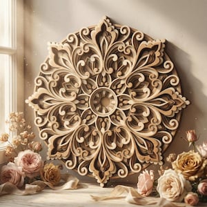 Ornate multilayer mandala SVG template - 3D Layered Vector cutting file for Laser cut, Cricut, Glowforge, CNC router  dxf, ai, eps, dwg, cdr