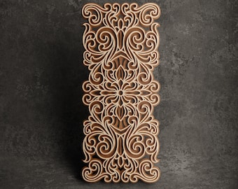 Laser cut multilayer ornamental panel template - layered wooden wall decor, stencil design - svg dxf png ai eps -  CNC Plasma Cutting files