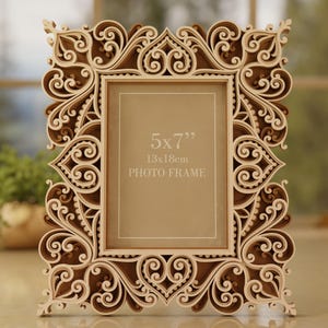 Layered Photo Frame SVG | Multilayer Laser Cut Frame Template | Cricut Glowforge File | 3D Picture Frame | Ornate svg dxf ai eps cdr pdf