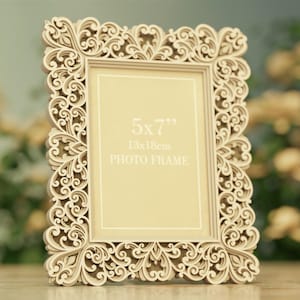 Multilayer Laser Cut Photo Frame template - Ornate Picture Frame - Cricut template Layered svg dxf ai eps Laser cut file photo frame design