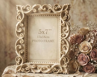 Laser Cut Ornate Photo Frame Template SVG, DXF Layered picture frame, Multilayer design (Digital File)