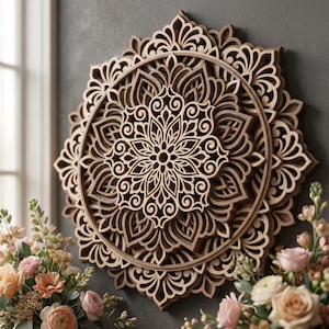 3D Layered Mandala SVG Template: Laser Cut Vector File