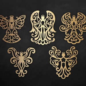 Angel SVG Paper Cut Template: Christmas Ornament, Laser Cut Files (Digital Download)