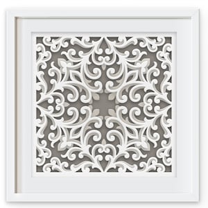 Multilayer square mandala, SVG template - Shadow box Layered cutting file, Laser cut panel, Cricut, Glowforge, CNC router, dxf, ai, eps, dwg
