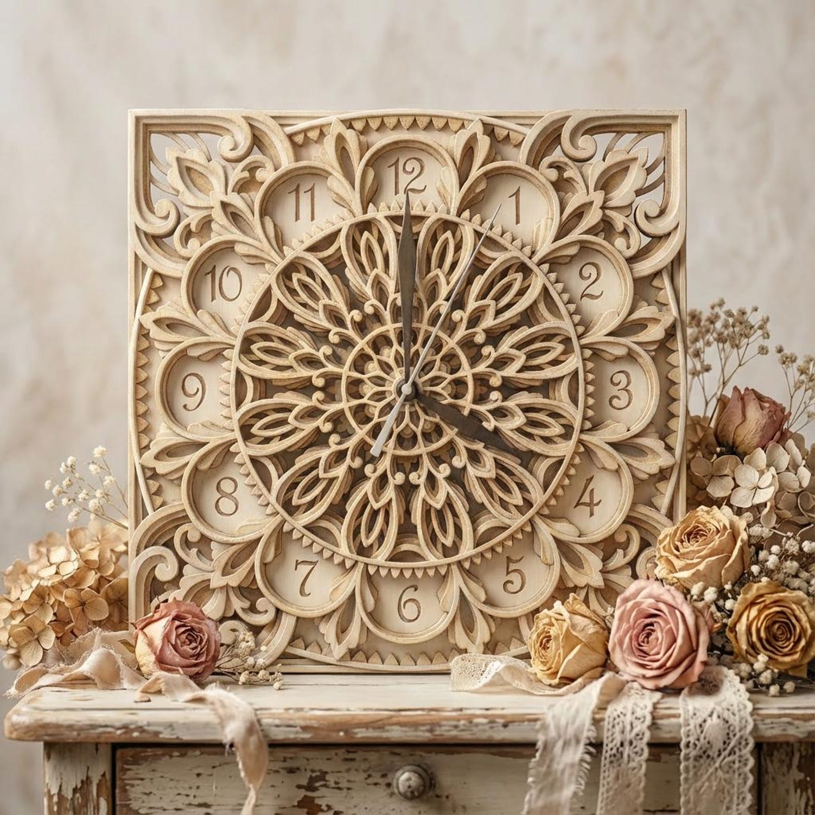 Buy Multilayer Clock SVG Template - Laser Cut Clock - Layered Wall ...