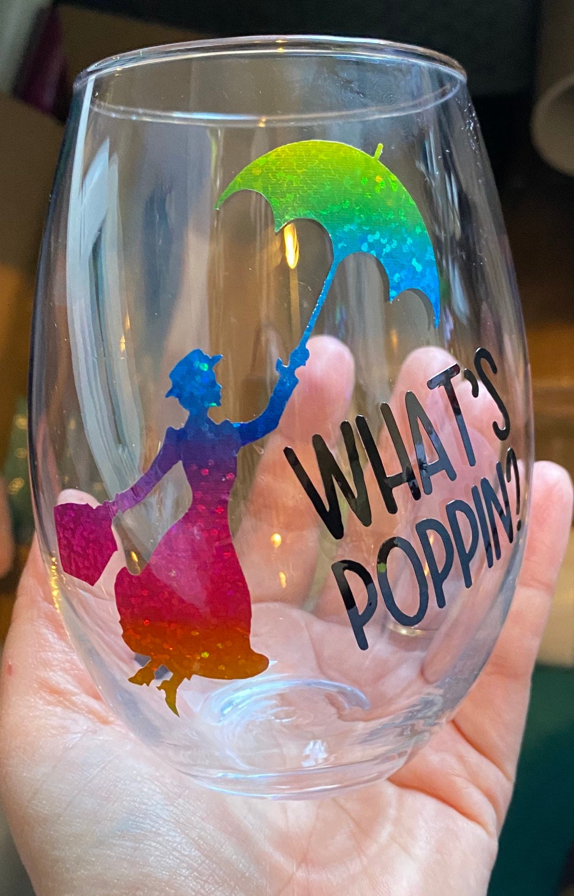 Disney Stemless Wine Glasses Etsy