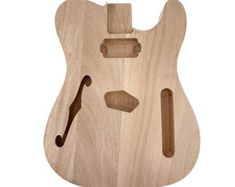 Telecaster Style Electric Guitar Semi Hollow Body, Mahogany
