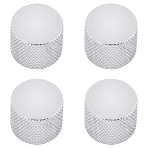 Guitar Volume Tone Control Knobs - Knurled Metal Dome Style 18mm Chrome (4pcs)