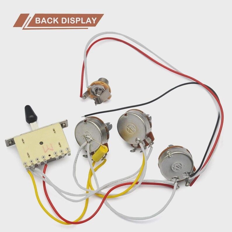 Stratocaster Style Electric Guitar Pre-wired Wiring Harness 5-Way Switch 500K afbeelding 5