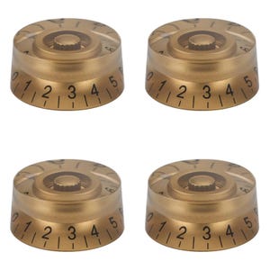 Gold Electric Guitar Bass Speed and Volume Tone Control Knobs - Set of 4 for Les Paul Guitars