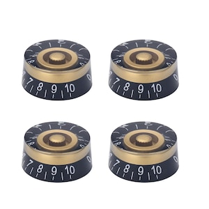 4-Piece Electric Guitar Bass Speed Volume Tone Control Knobs (Les Paul Compatible)