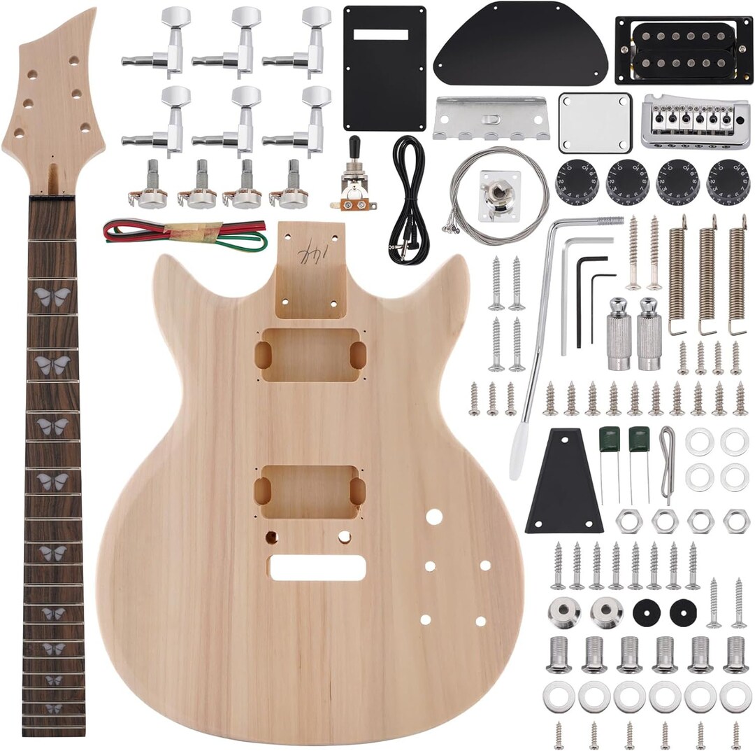 DIY Electric Guitar Kit With Basswood Body,6 Strings Electric Guitar