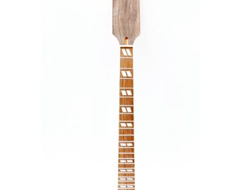 Unfinished Electric Guitar Neck - 24.75" Scale, Mahogany / Rosewood, C Profile
