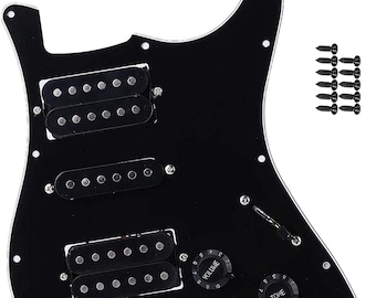 Stratocaster Style Loaded HSH Prewired Pickguard and Humbucker Pickup, Black