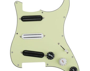 Stratocaster Style Loaded SSS Prewired Guitar Pickguard and Humbucker, Green