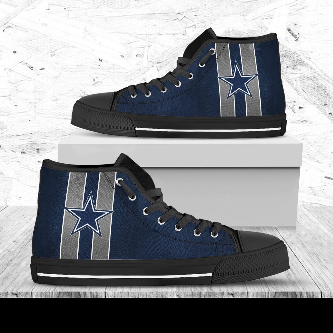 Dallas Cowboys Shoes Sport Hi Top Football Team Shoes Custom | Etsy