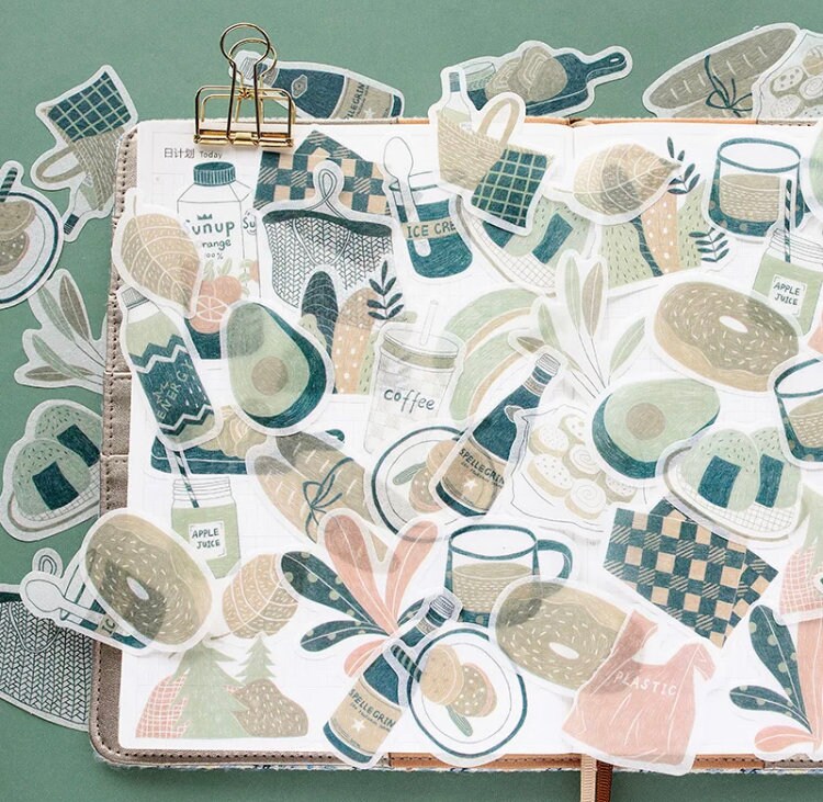 50 pcs Washi Sticker Pack. Variety of themes die cut Washi Etsy