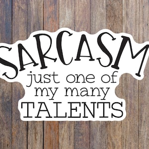 Sarcasm sticker, funny sticker, adult humor sticker, laptop sticker, water bottle sticker, trendy sticker, decal for cooler, snarky gift