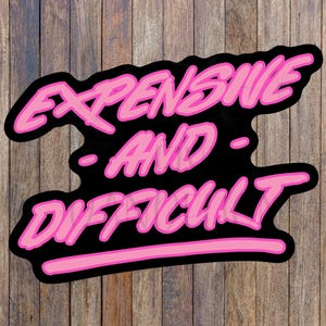 Expensive and difficult sticker, funny adult gifts, snarky stickers, water bottle sticker, sarcastic gifts for friends, snarky car decal,