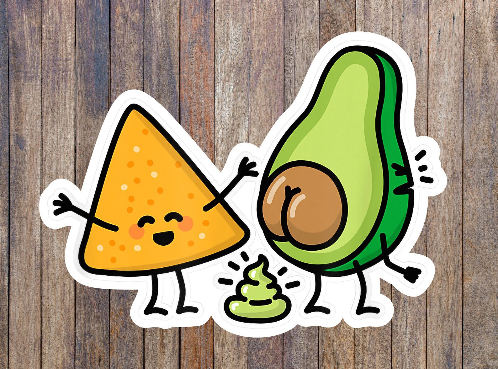 Avacado Pooping Guacamole Sticker, Cute Kids Sticker, Punny Sticker ...