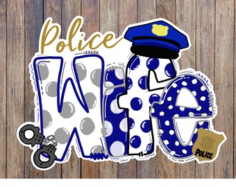 Police Wife Sticker: Thin Blue Line, Waterproof Laptop Decal