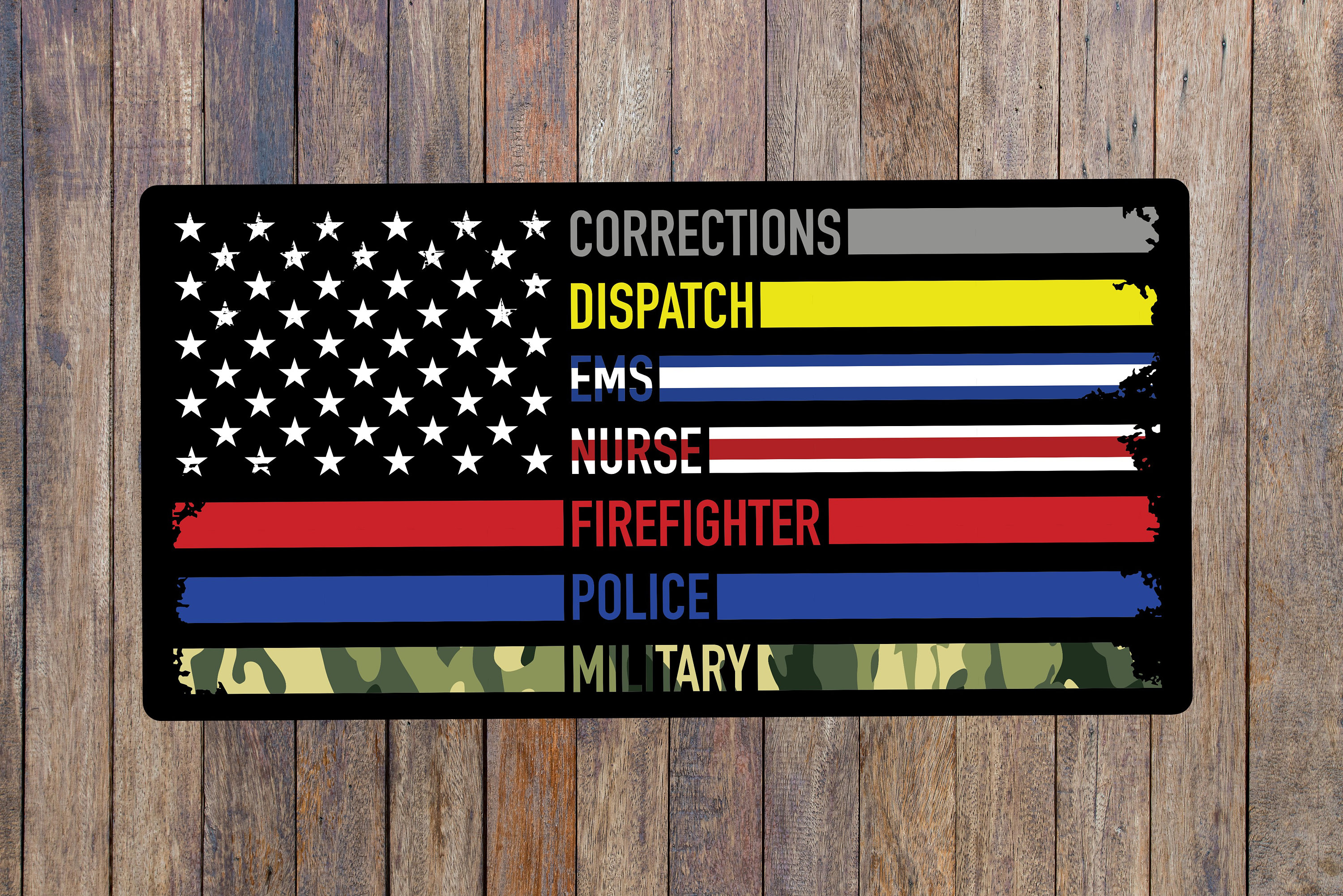 thumbnail image 2 of First Responder American Flag Window Decal Sticker - Police Fire EMS Thin Line 2 of 5