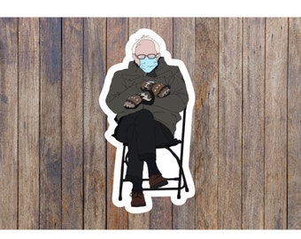 Pegatina de guantes de Bernie Sanders: divertida calcomanía de vinilo impermeable.