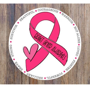 Breast Cancer Awareness Sticker: Pink Ribbon Decal