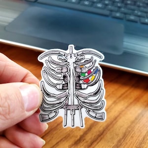 Art Teacher Ribcage Sticker: Waterproof Laptop Decal