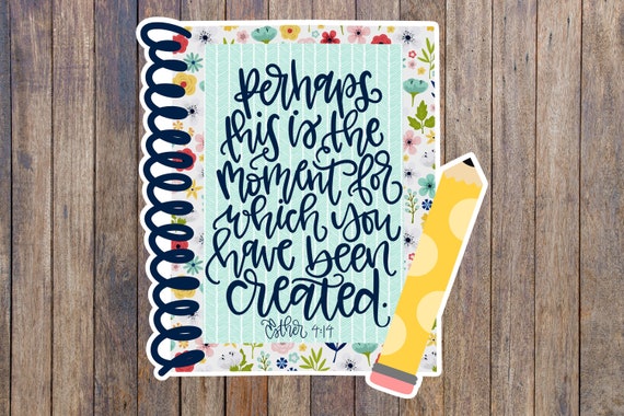 Christian teacher sticker, Esther 4 14, Christian teacher gifts, bible quotes, teacher stickers for laptop, water bottle, notebook, cooler