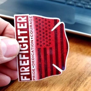 Firefighter sticker, firefighter gift, maltese cross sticker, valentine gift for firefighter, firefighter decal, firefighter laptop sticker