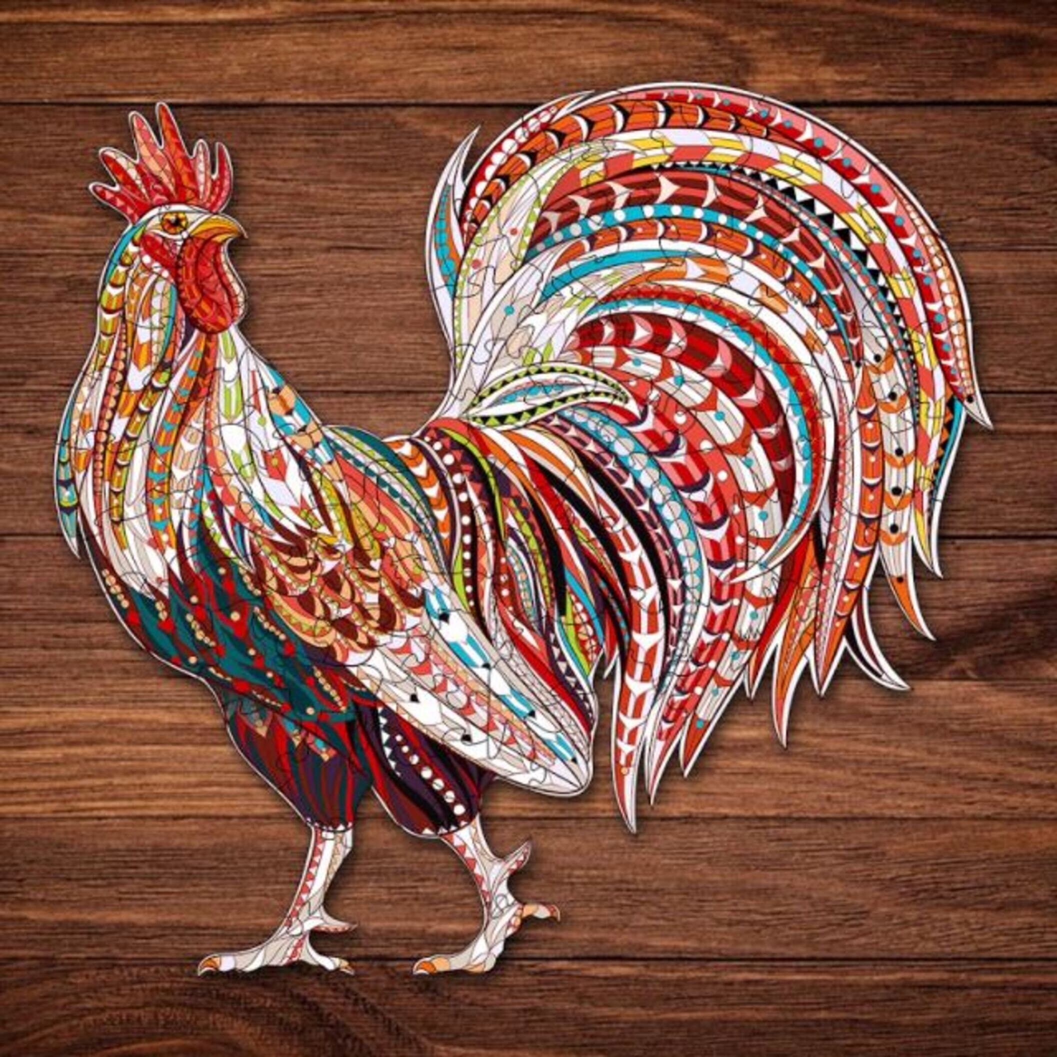 Wooden Puzzle Jigsaw Rooster by KT / Jigsaw Puzzle / Laser Cut Etsy