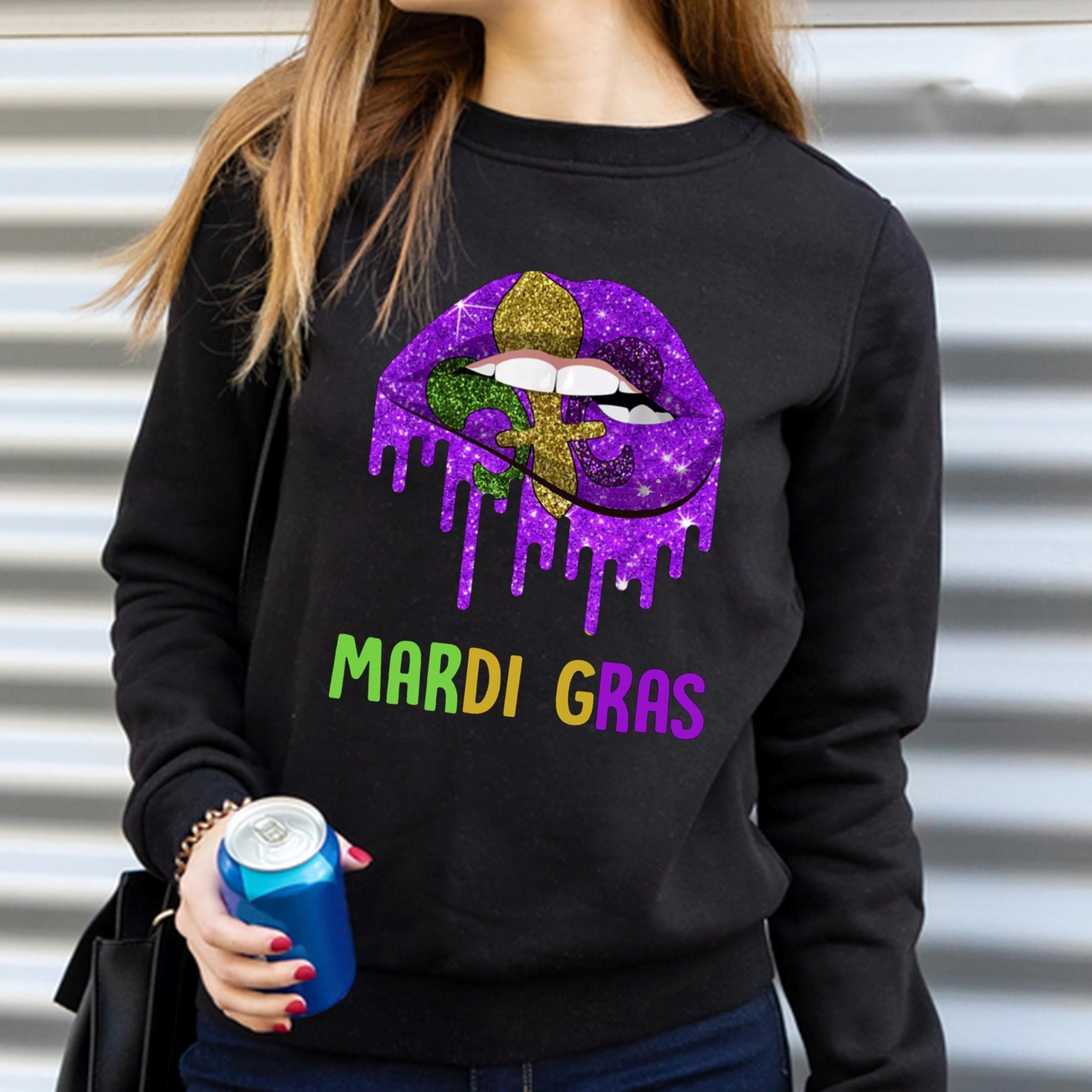 Mardi Gras Dripping Lips Shirt New Orleans Carnival Costume | Etsy
