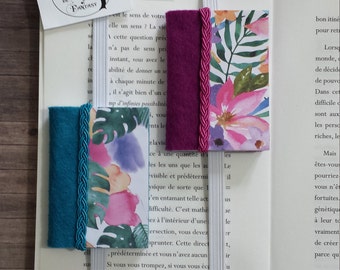 Original elasticated bookmark, miniature book, felt and paper, handcrafted, original gift for reader, handmade, France