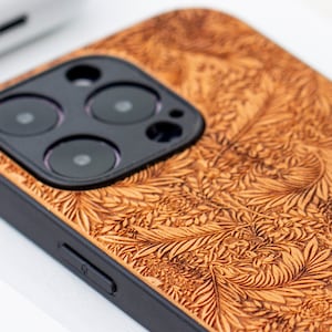 Real Wood iPhone 15 Pro Case, Wooden iPhone 15 Pro Max Case, Wood Case for iPhone 11, 12, 13, 14 15 Pro Max mini se series