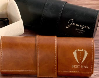 Personalisierte Leder Brillenetui / Groomsmen Geschenk / Hochzeitsgeschenk / Brautparty Geschenk / Jahrestag Geschenk für Ihn / benutzerdefinierte Brillenetui